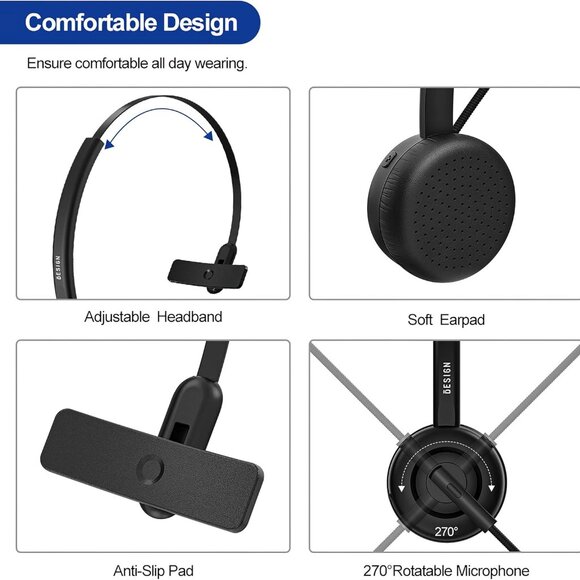 Noise Canceling BHF02 Bluetooth Handsfree Headset for PC - Picture 6 of 9